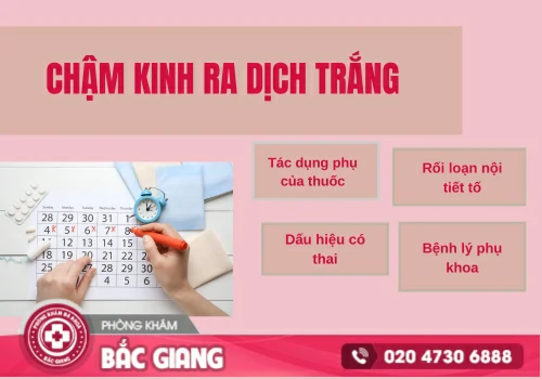 Chậm kinh ra dịch trắng và những nguyên nhân bệnh lý. chậm kinh ra dịch trắng